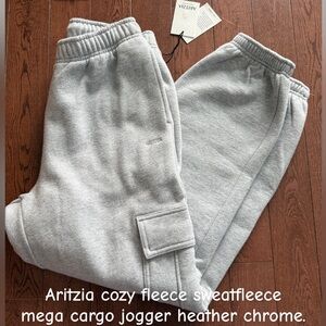 Aritzia original cozy fleece sweatfleece mega cargo jogger HIGH RISE SMALL 28”